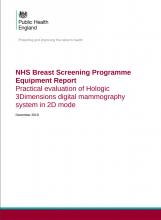 NHS Breast Screening Programme Equipment Report: Practical evaluation of Hologic 3Dimensions digital mammography system in 2D mode